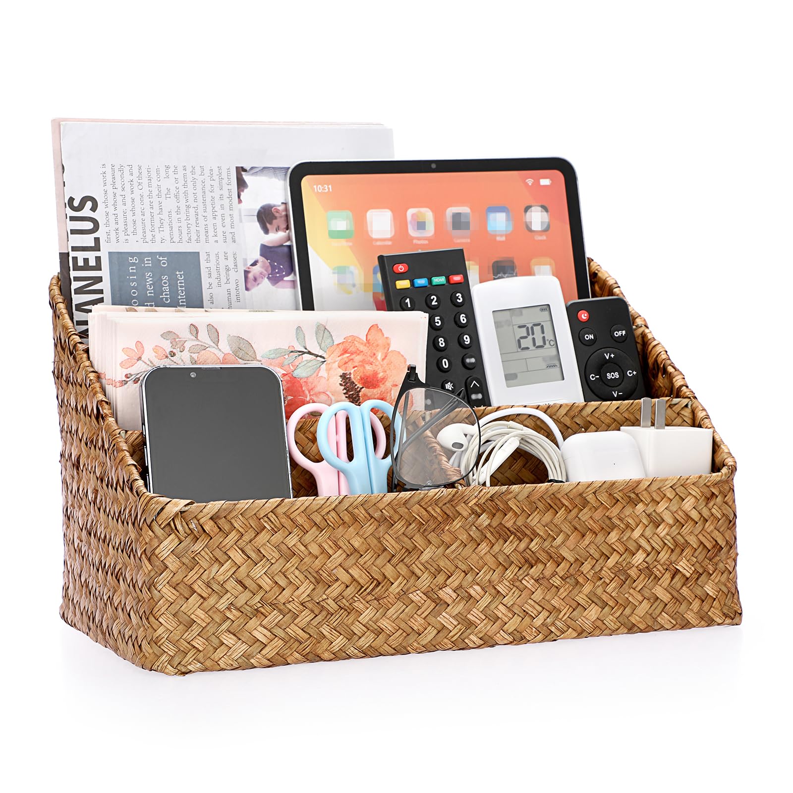 Amazon.com: BTSKY Woven Storage Basket Natural Seagrass Vertical